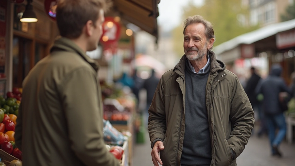 Persoon koopt groenten op een Nederlandse markt en spreekt met de verkoper