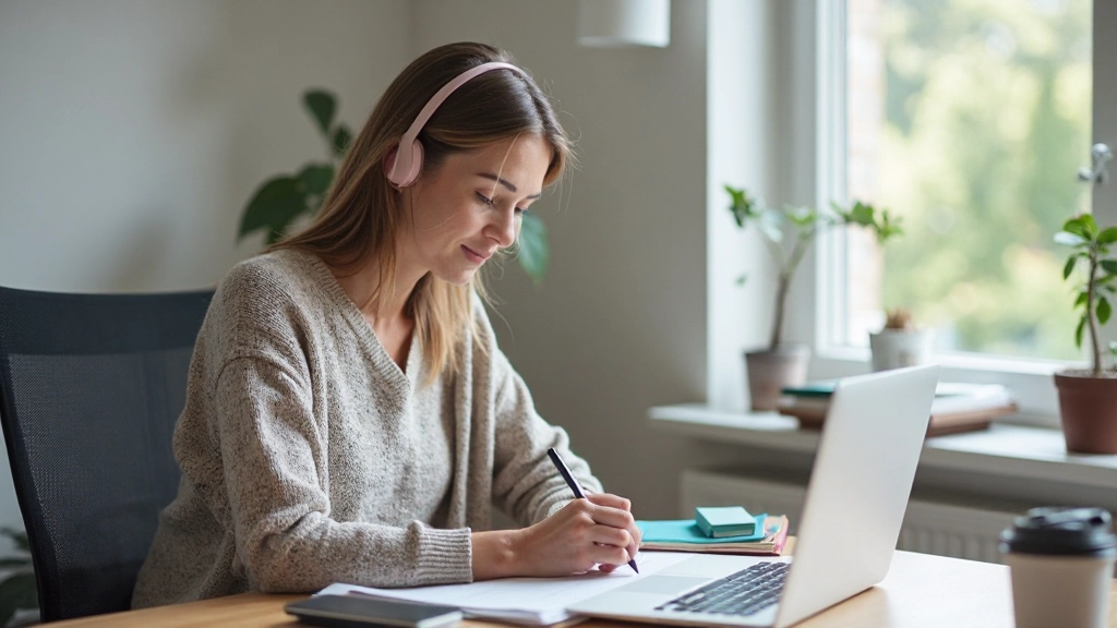 Vrouw aan het telefoneren en schrijft datum en tijd in een agenda